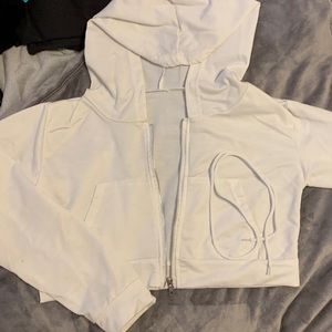 Cropped zip up hoodie